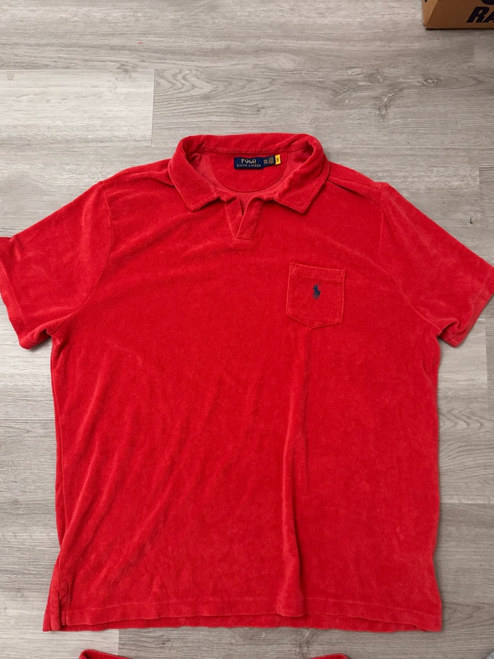 Polo Ralph Lauren Polo Shirt Mens 2XL Red Terry Cloth Short Sleeve Casual
